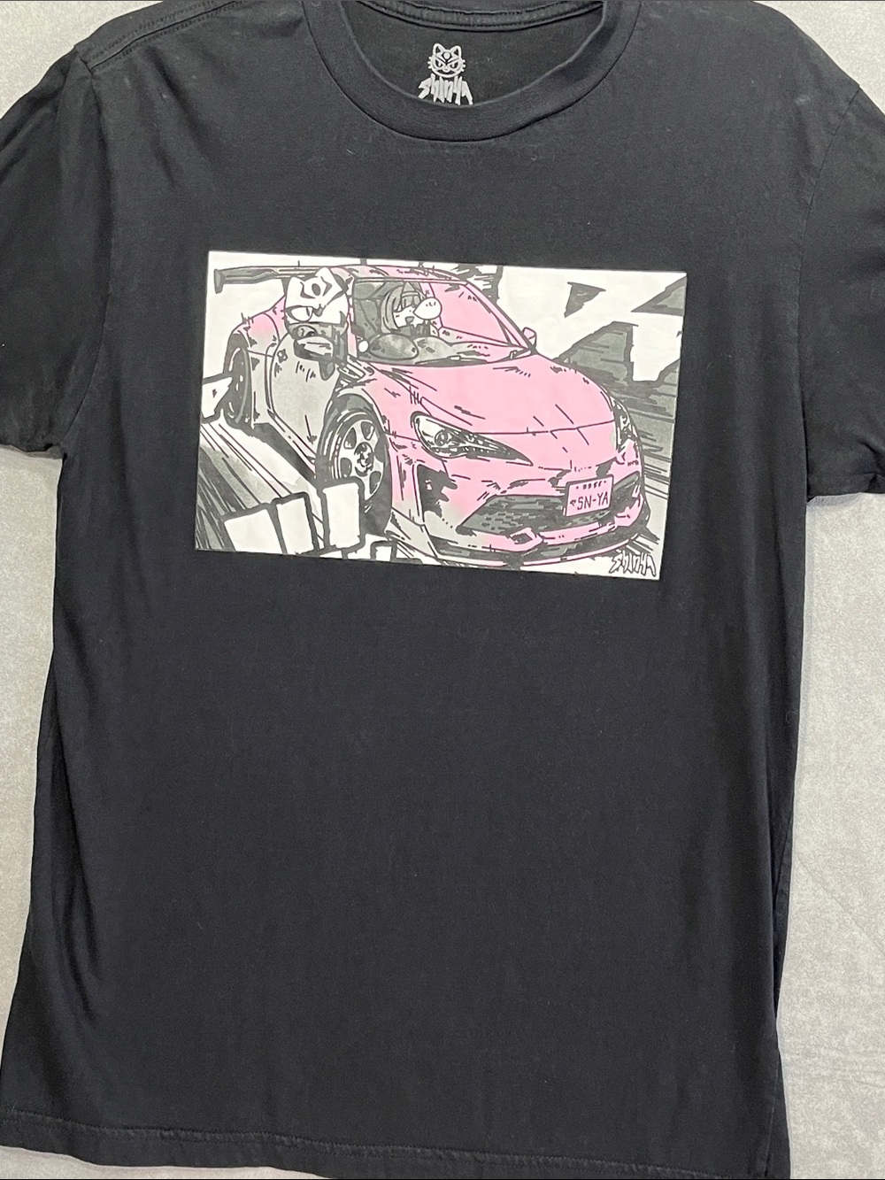 Shinya Boso Mag JDM Car Graphic T-Shirt Black Pink Streetwear Men’s M